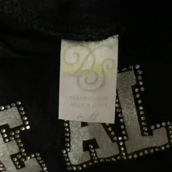 The Alamo Y2K Black T-Shirt Souvenir Rhinestone Embellished Short Sleeve Sparkle - Picture 5 of 5